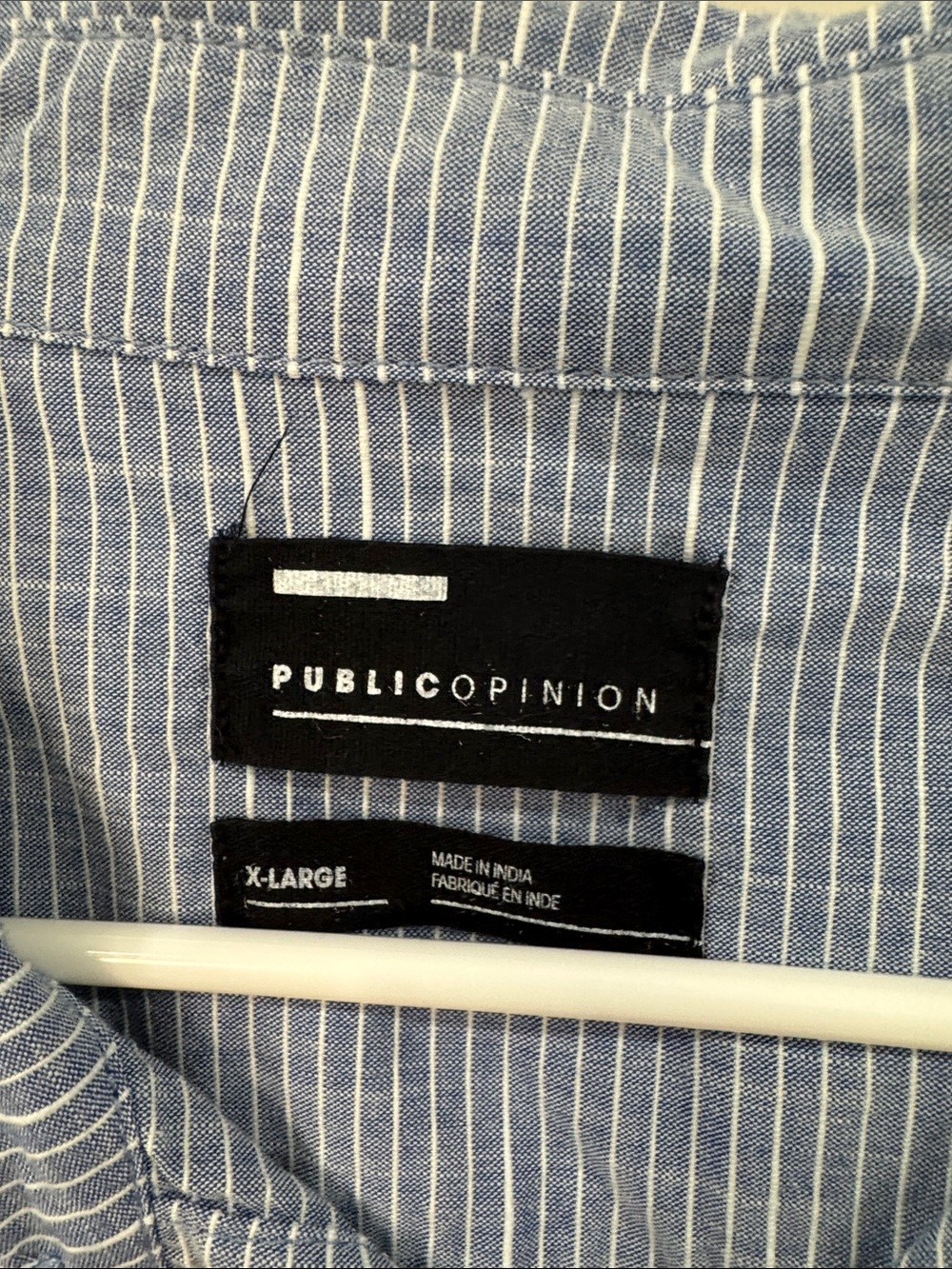 Public Opinion men’s vertical collared Light Blue Short-Sleeve Button-Up Shirt - Picture 5 of 5